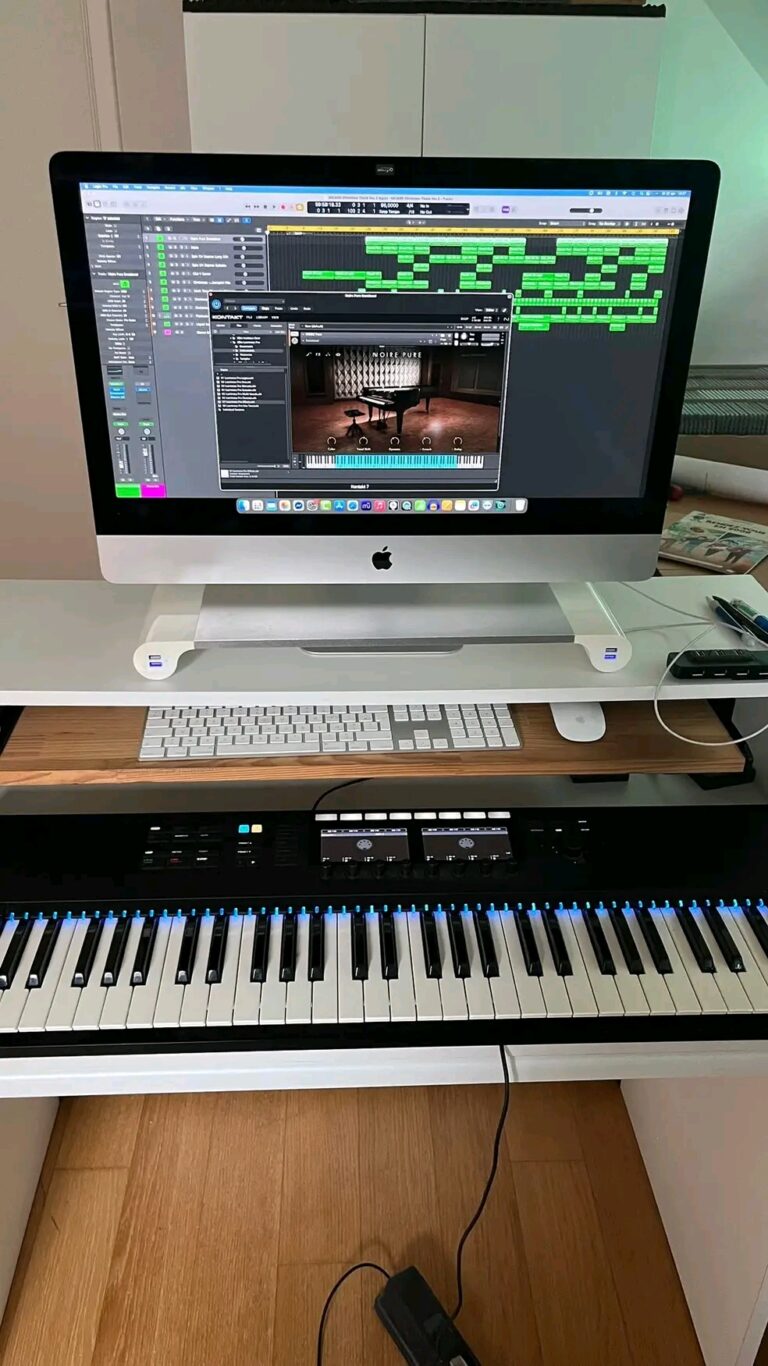 Mac computer on studio desk