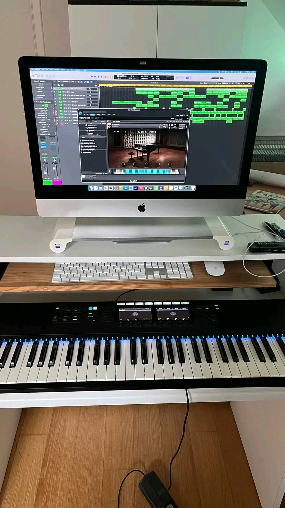 Mac computer on studio desk