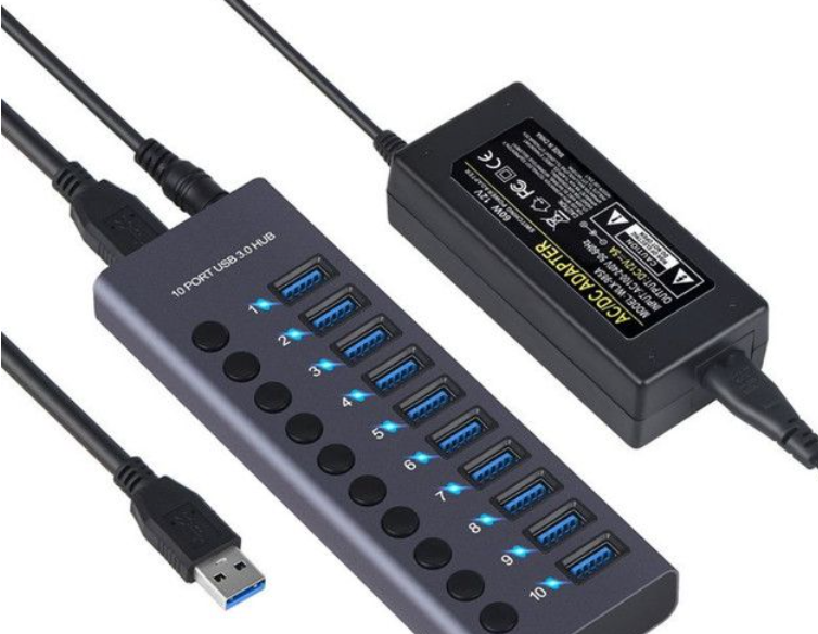 Powered USB Hub to fix Studio Monitor Speakers Buzzing