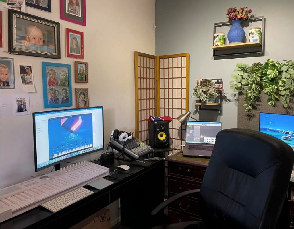 Natural Texture Wabi-Sabi Recording Studio aesthetic for a home music studio setup