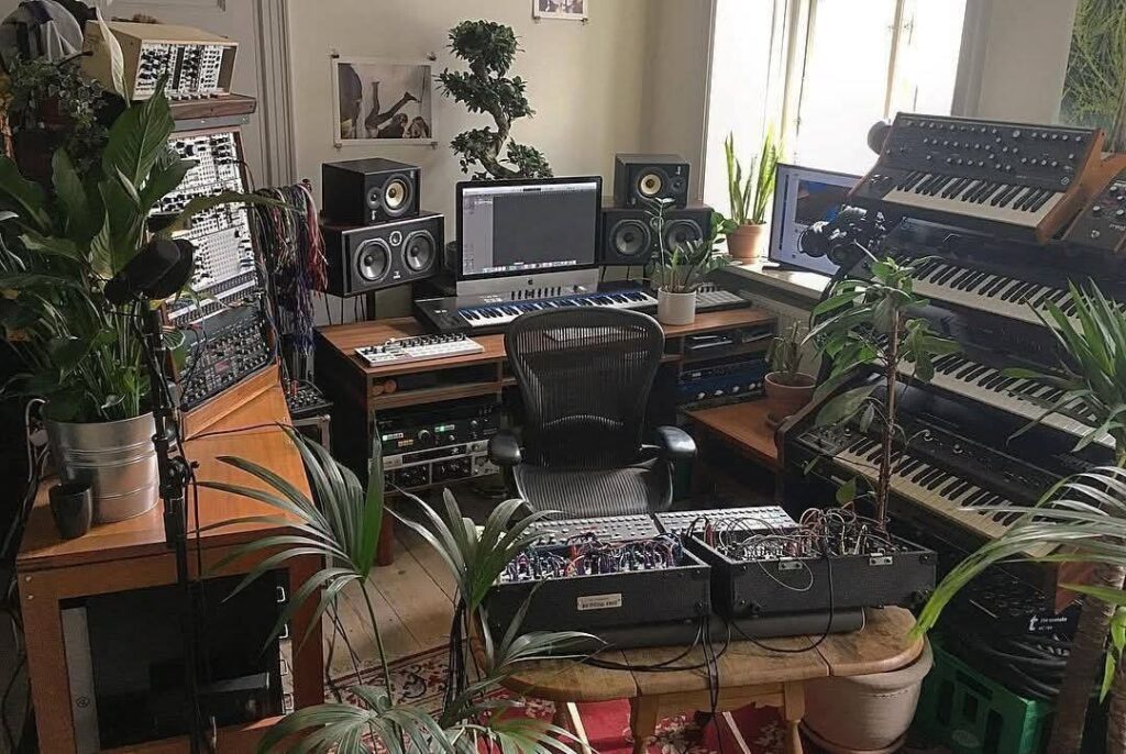 Wabi-Sabi Recording Studio for Apartment Living aesthetic for a home music studio setup