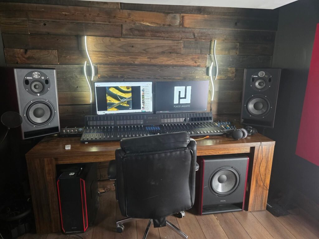 Understated Wabi-Sabi Recording Studio Concepts aesthetic for a home music studio setup