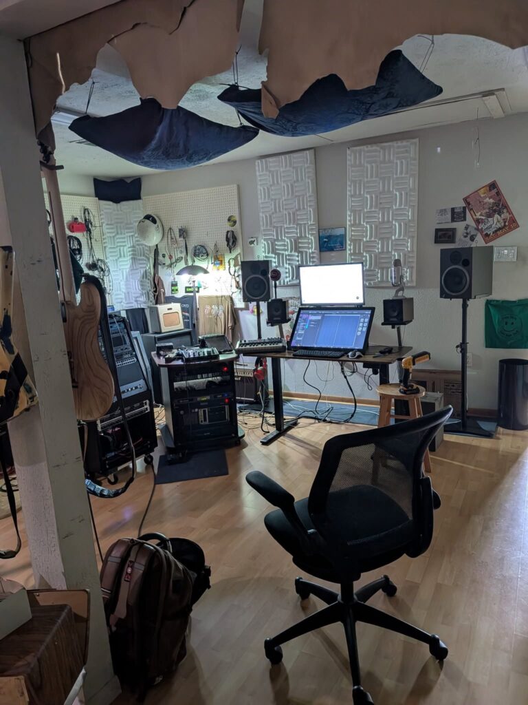 Wabi-Sabi Recording Studio for Bedroom Setups aesthetic for a home music studio setup