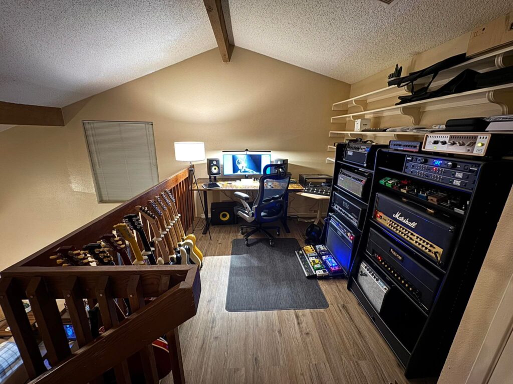 Mindful Wabi-Sabi Home Music Studio Retreat aesthetic for a home music studio setup