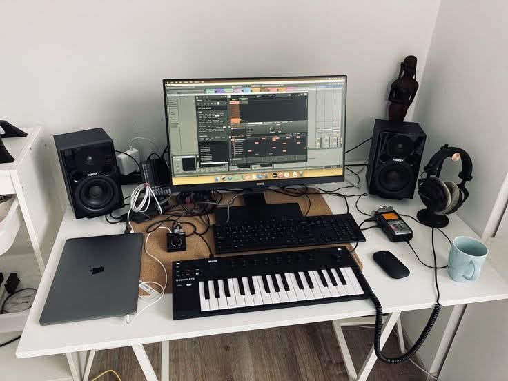 Closet Home Recording Space on a Budget aesthetic for a home music studio setup