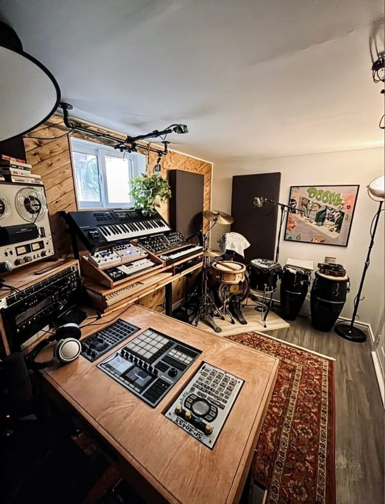 Cottagecore Studio Setup for Indie Producers aesthetic for a home music studio setup