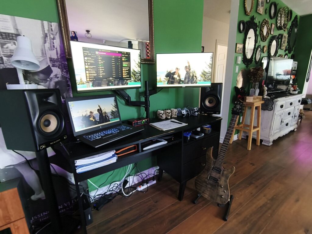 Small Cottagecore Recording Space aesthetic for a home music studio setup