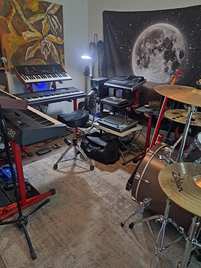 Cottagecore Studio Design for Podcasters aesthetic for a home music studio setup