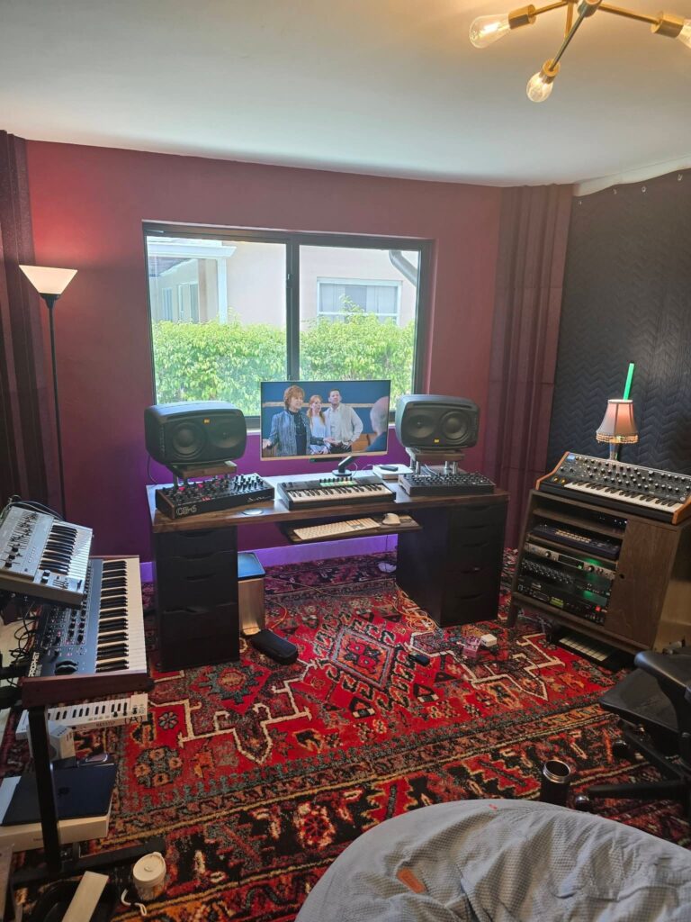 Floral Cottagecore Home Studio aesthetic for a home music studio setup