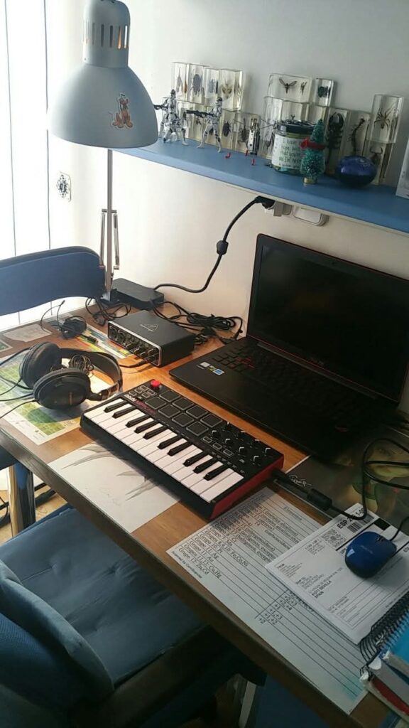 Cottagecore Home Studio for Songwriters aesthetic for a home music studio setup