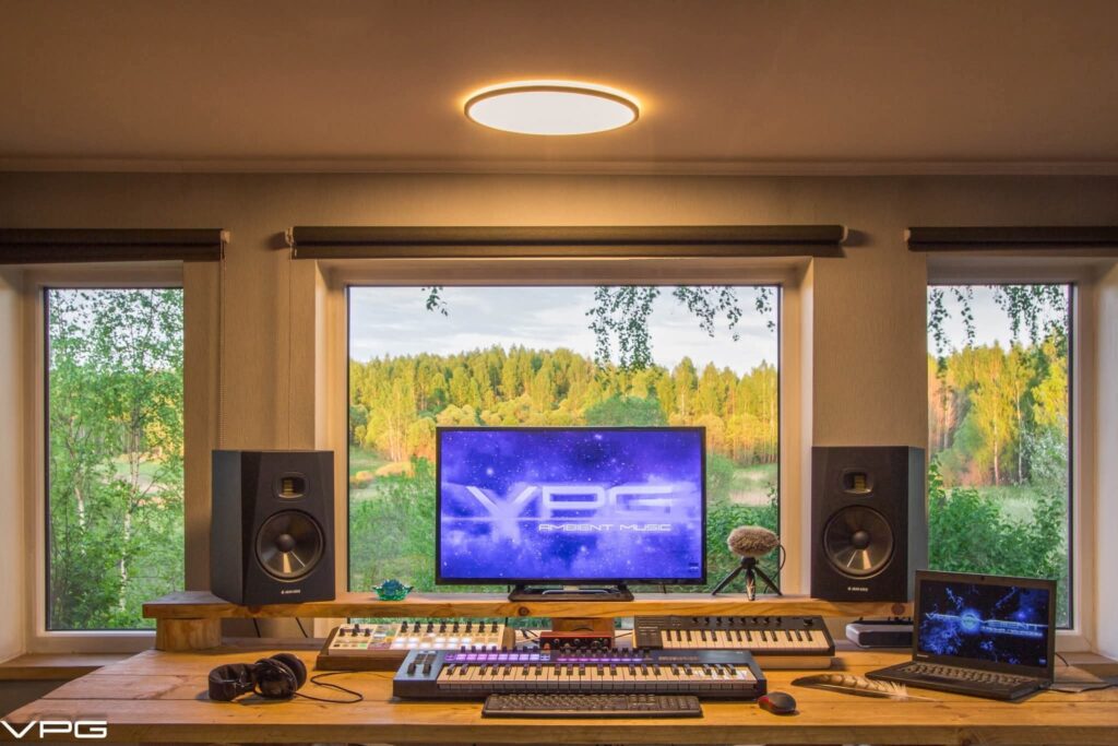 Textile-focused maximalist home studio design