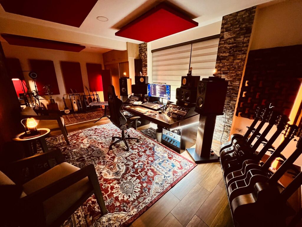 Instrument-focused maximalist music studio