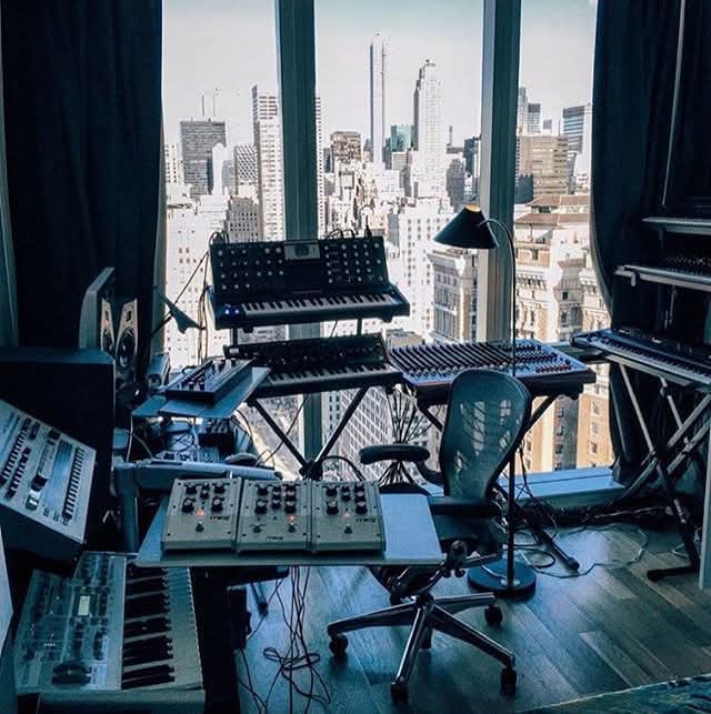 Eclectic maximalist home studio inspiration