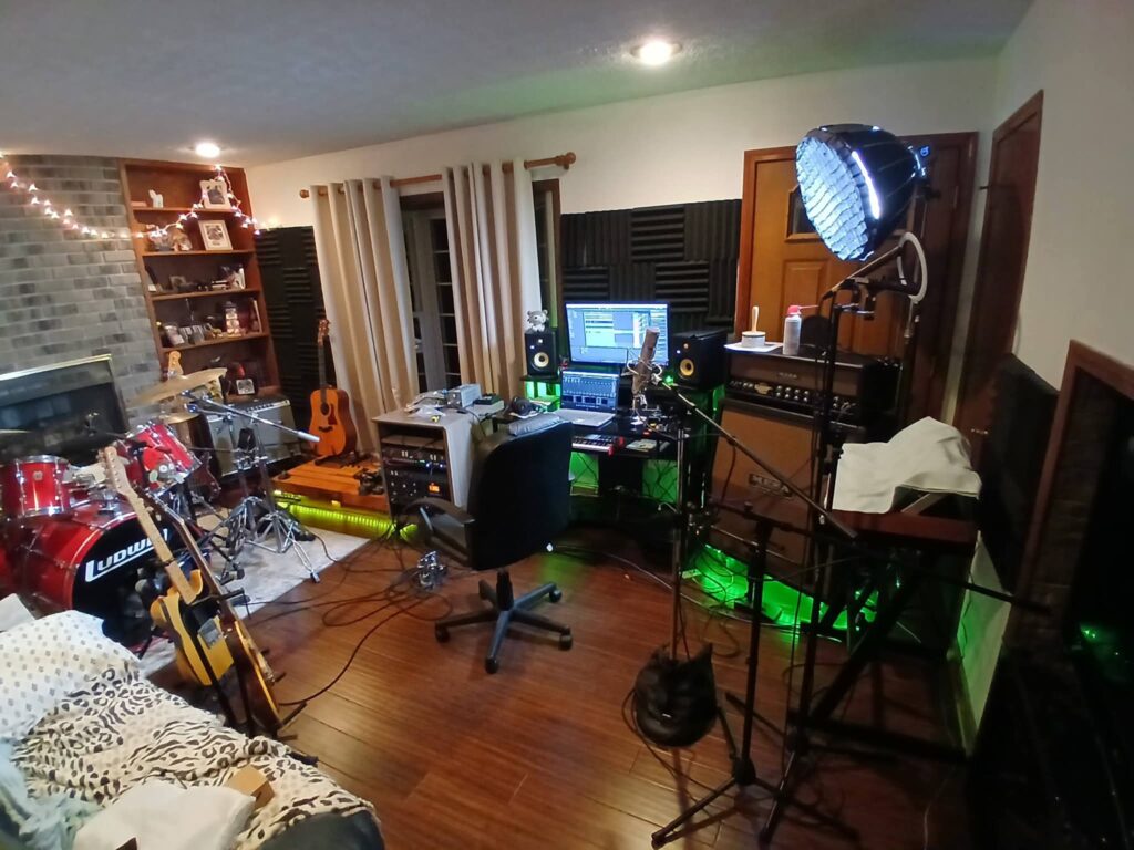 Apartment-Friendly Music Production Desk aesthetic for a home music studio setup