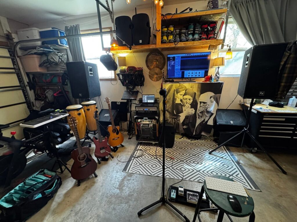 Tenant-Safe Music Production Room aesthetic for a home music studio setup