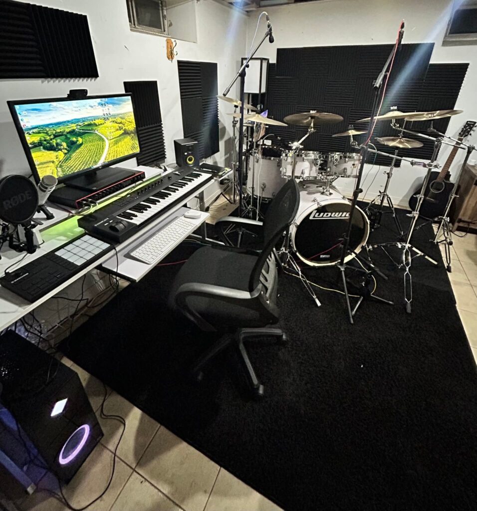 Adaptable Rental Music Studio Layout aesthetic for a home music studio setup