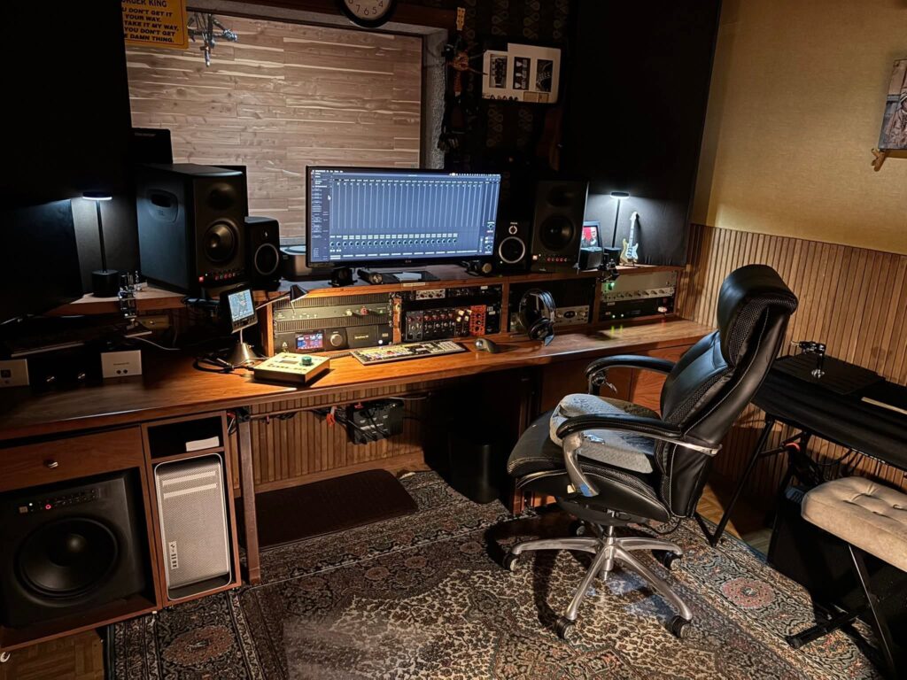 Apartment-Ready Home Audio Workspace aesthetic for a home music studio setup