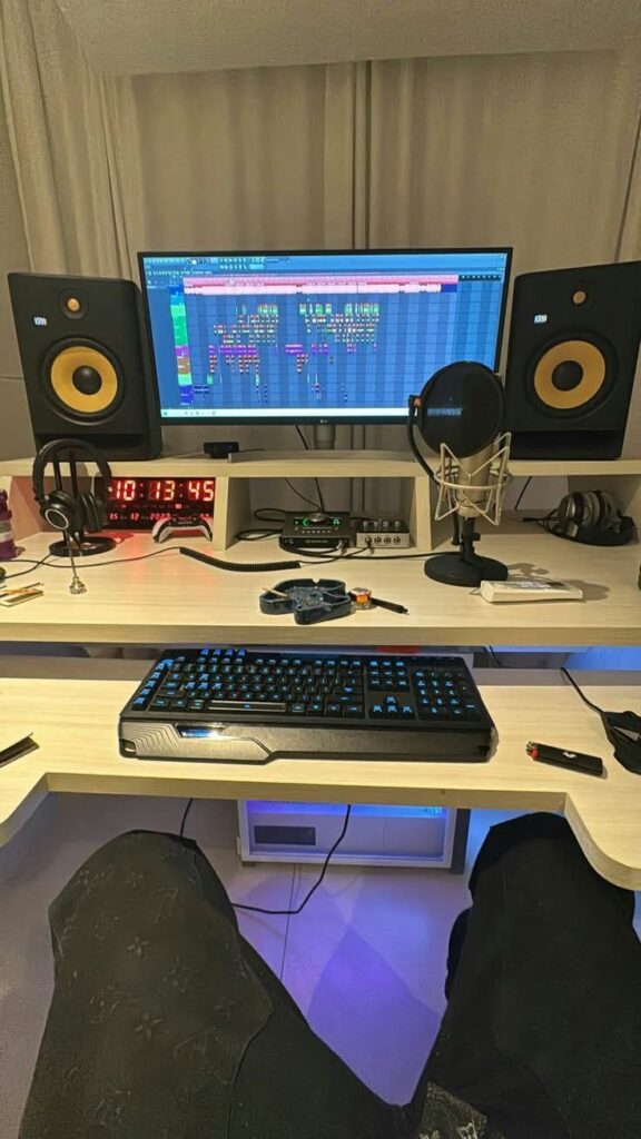 Tenant-Friendly Music Studio Inspiration aesthetic for a home music studio setup