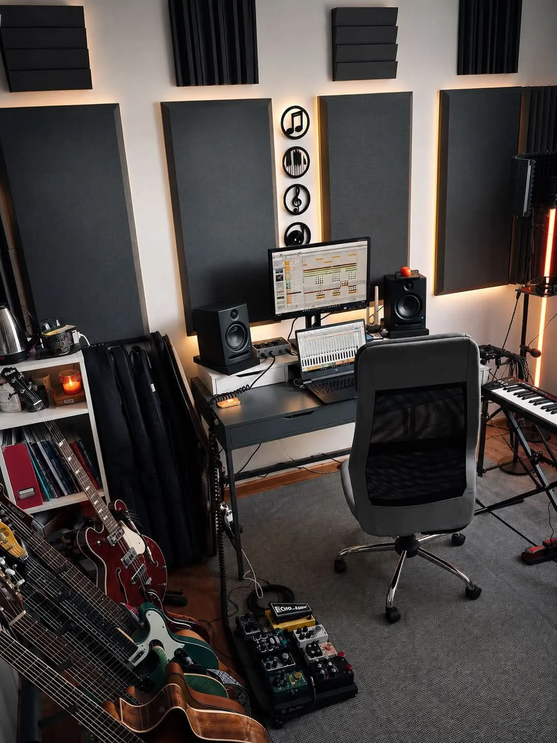 Dark Academia Recording Studio for Small Rooms 17