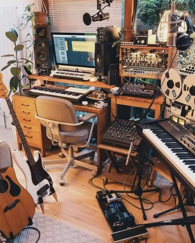 Dark Academia Recording Studio for Small Rooms 21